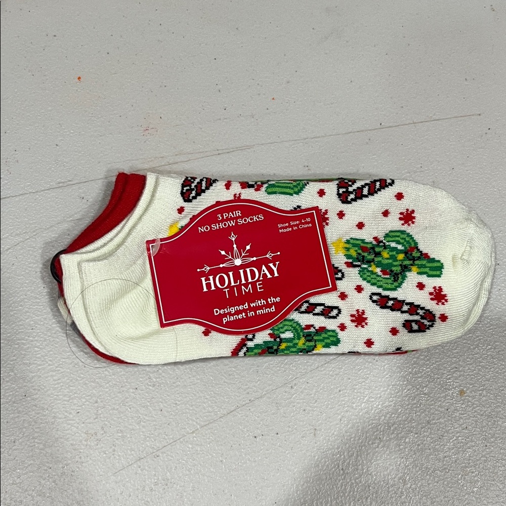 Holiday No show Holiday Socks shoe size 4–10 new